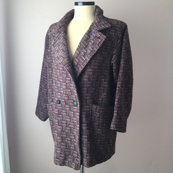 Fitz Rose Wool Tweed Double Breasted Coat 8 - Picture 1 of 8